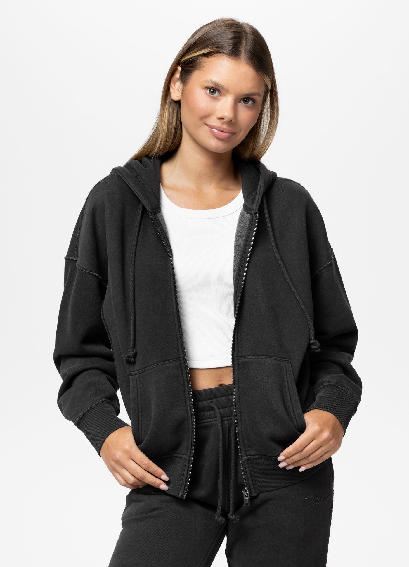 Bluza rozpinana z kapturem Washed LOVIA