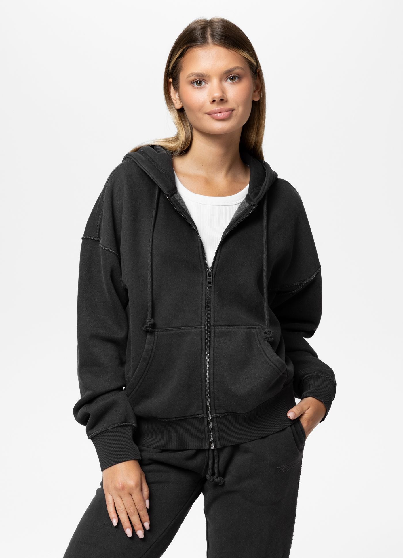 Bluza rozpinana z kapturem Washed LOVIA