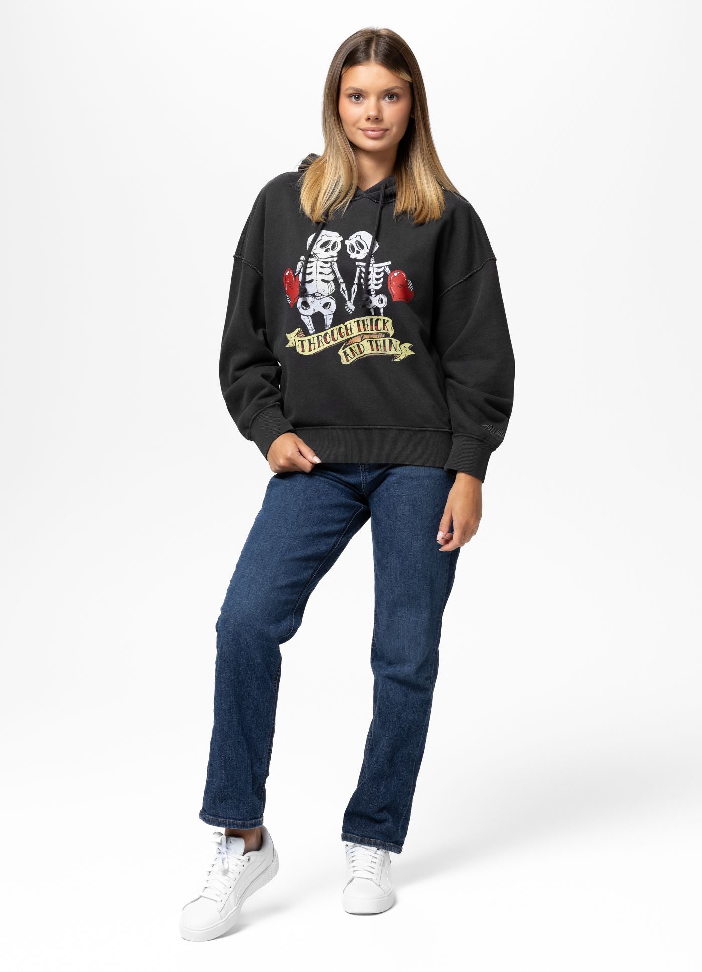 Bluza z kapturem Washed LOVIA THICK & THIN