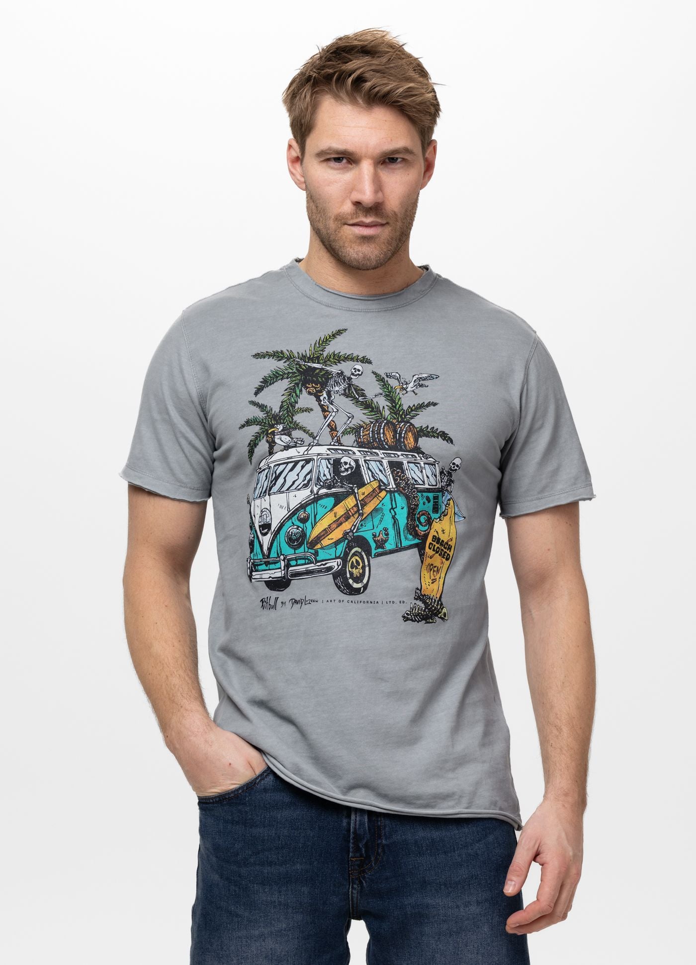 Koszulka męska Denim Washed Raw OPEN BEACH