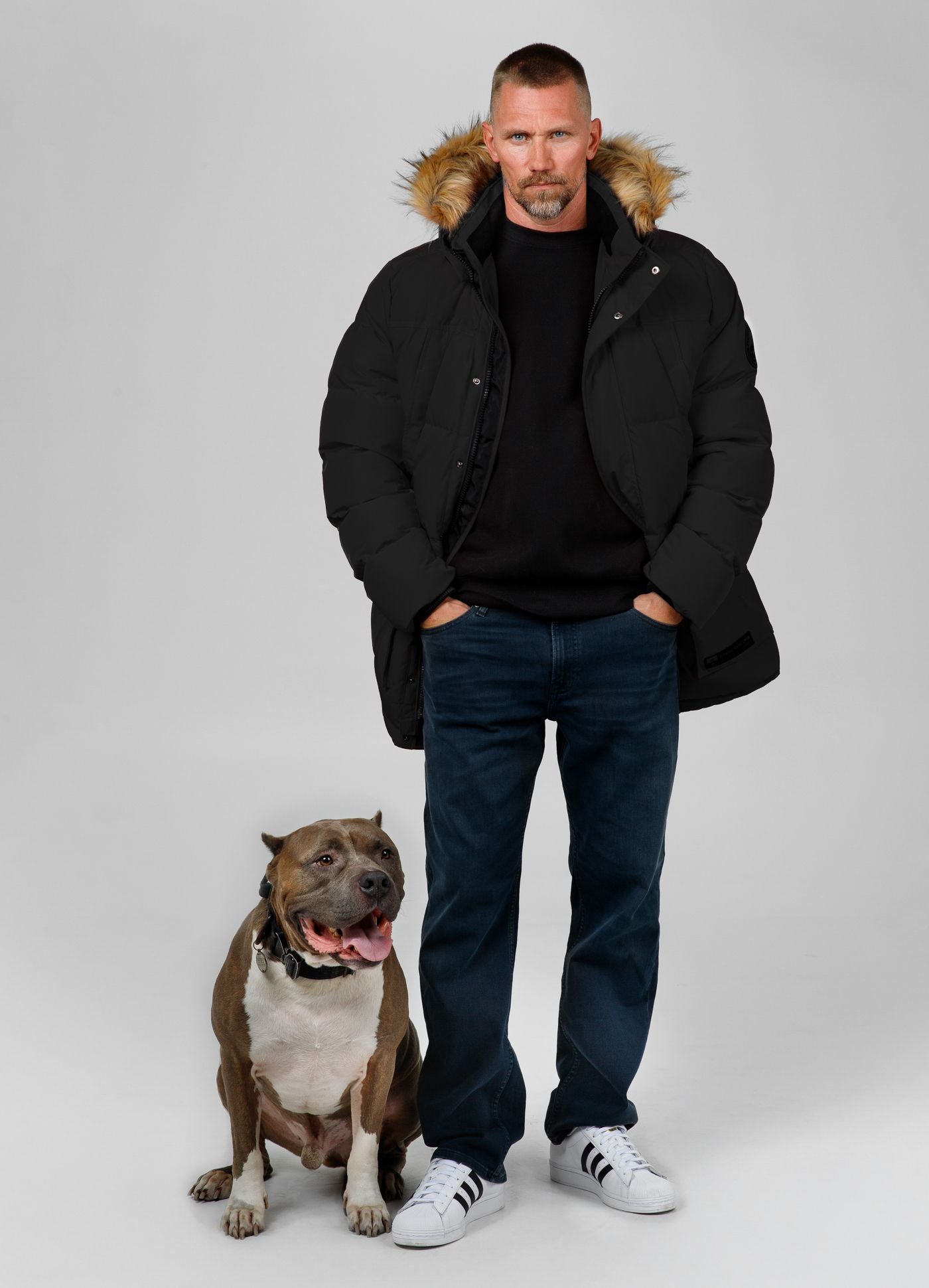 Kurtka zimowa pikowana parka z kapturem FOREST