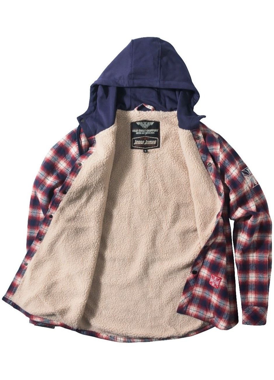 Kurtka flanelowa z kapturem Sherpa