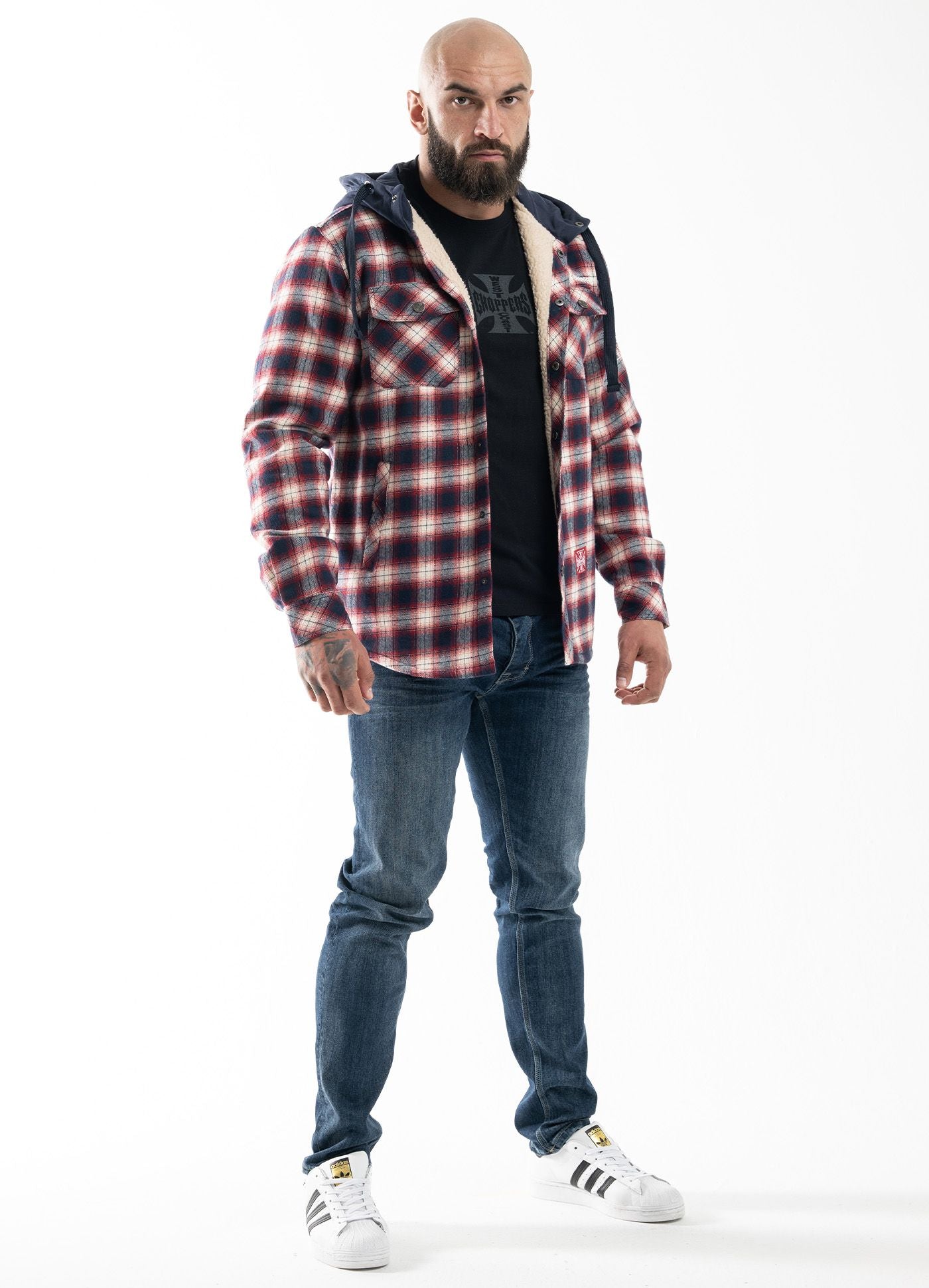 Kurtka flanelowa z kapturem Sherpa