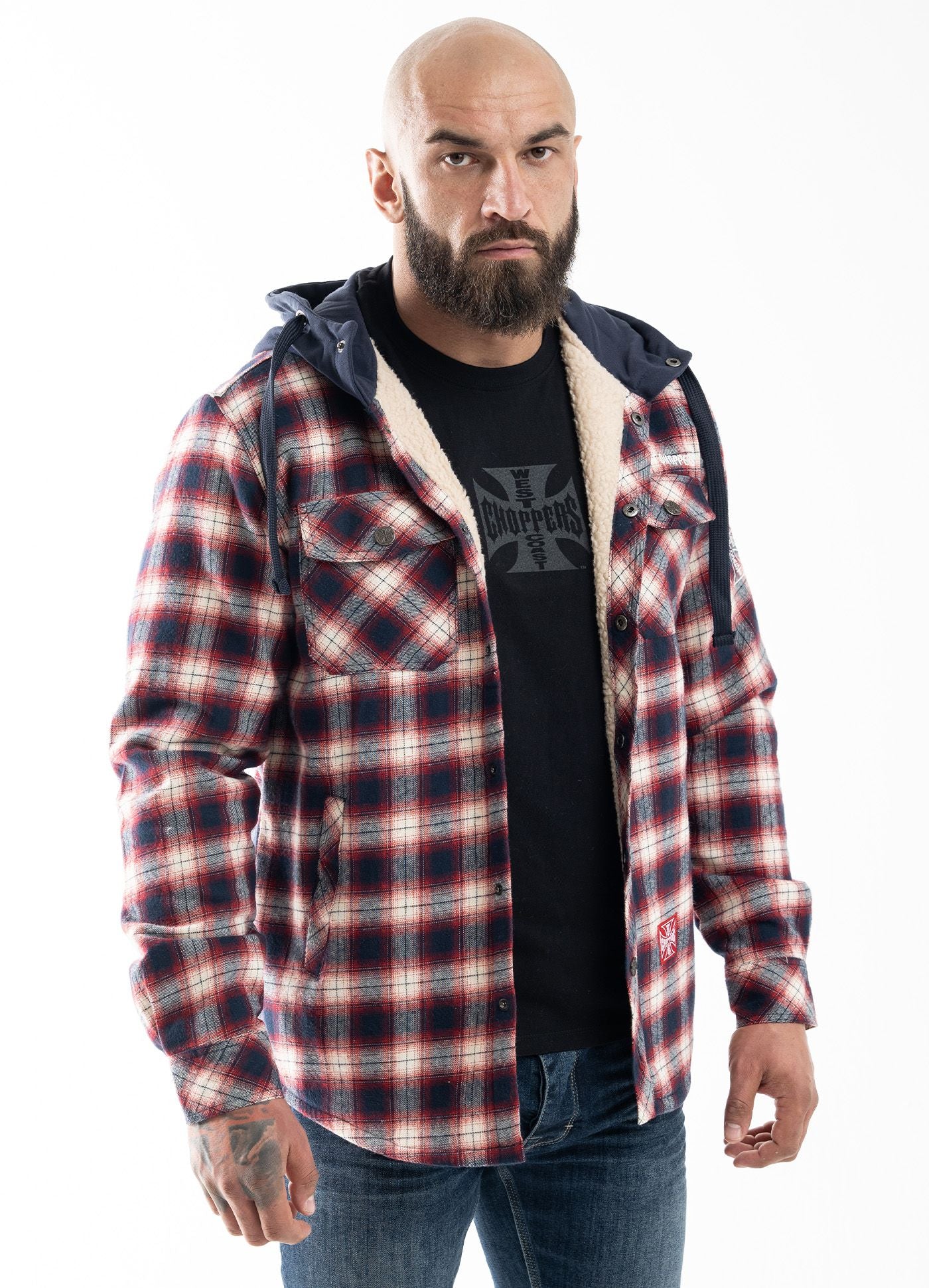 Kurtka flanelowa z kapturem Sherpa