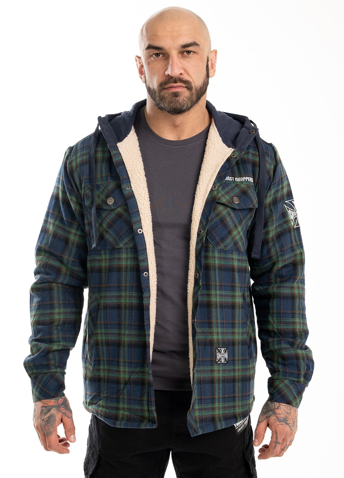 Kurtka flanelowa z kapturem Sherpa