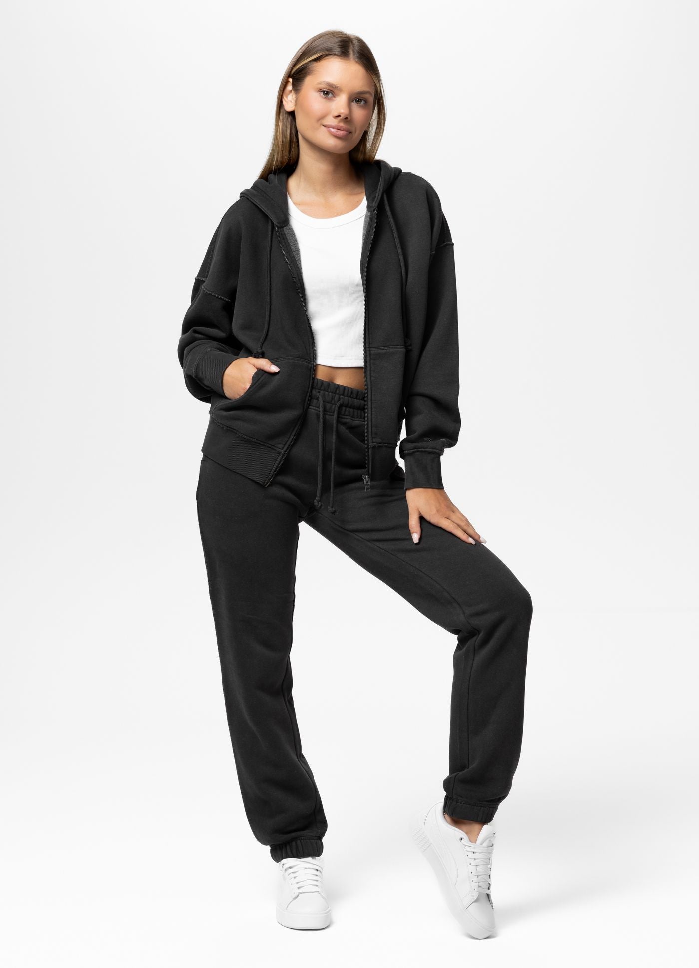 Bluza rozpinana z kapturem Washed LOVIA